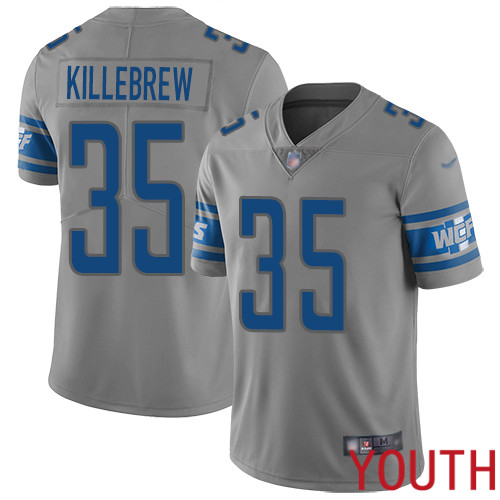 Detroit Lions Limited Gray Youth Miles Killebrew Jersey NFL Football #35 Inverted Legend->youth nfl jersey->Youth Jersey